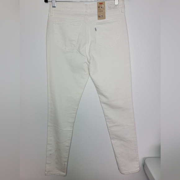 Levi's 711 Skinny Women's Jeans Denim White Sz Waist 28 Length 30 Mid Rise Slim - Picture 4 of 12
